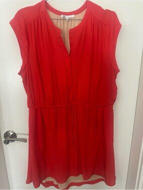 DR2 by Daniel Rainn Coral Red Chiffon Dress XL NWOT